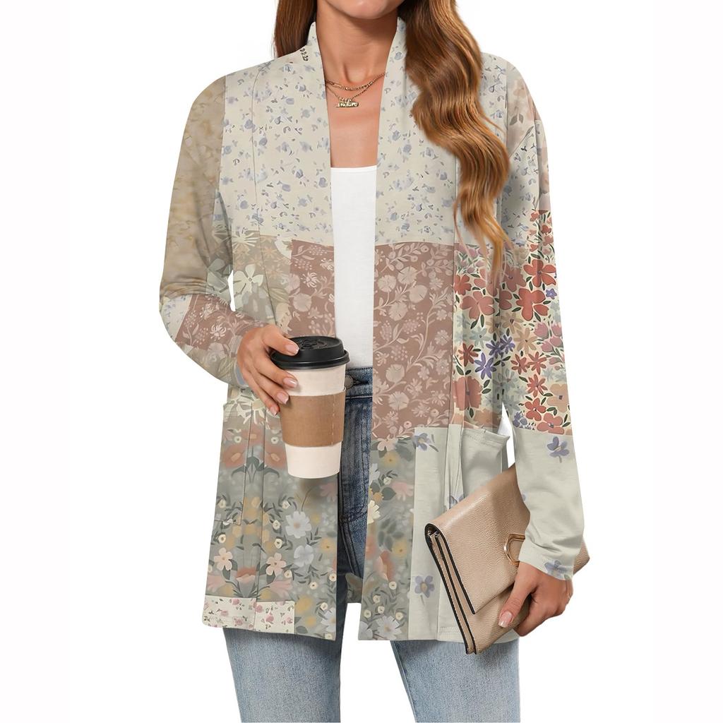 Women's Lightweight Cardigan Sweaters Open Front Long Sleeve Casual Loose Thin Cardigans With Pockets