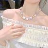 Special-shaped natural baroque freshwater pearl necklace female niche design fashionable OT buckle high-end clavicle chain new