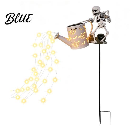 Illuminated Courtyard Decorations Solar Christmas Santa Yard Light Witch Skull Projection Garden Stake Lamp with Outdoor Lawn Ornaments for Halloween