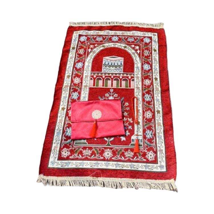Beautifully Color Prayer Carpet Praying Rug Mat With Beads and Storage Bag Suitable For Women And Men Bayram Gift
