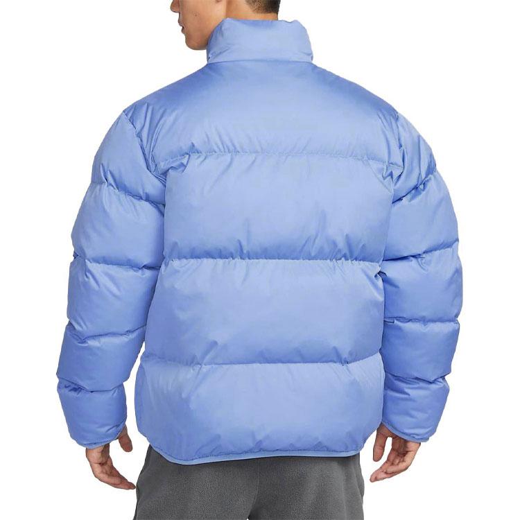 Nike Sportswear Club Solid Color Stand Collar Zip Warm Jacket Men Jacket Polar-Blue FB7369-450