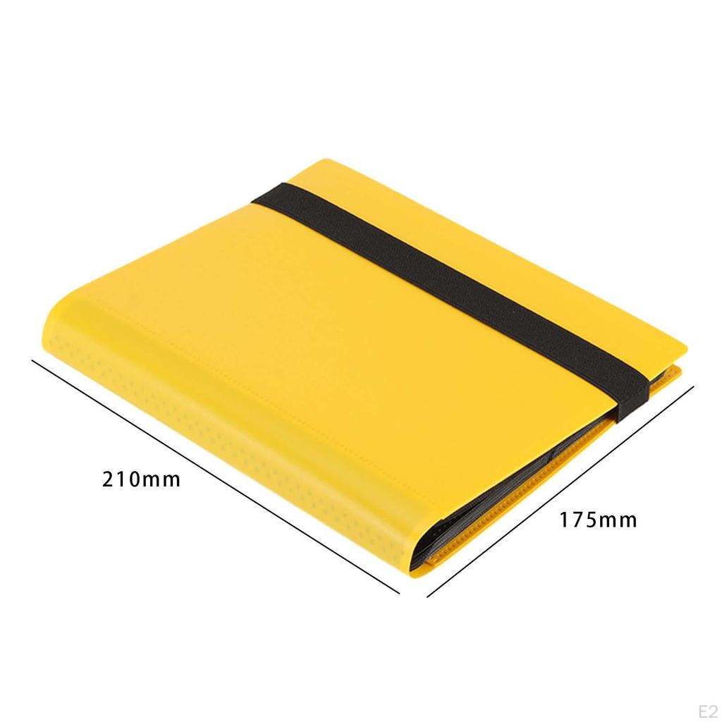 4 Pockets Trading Card Carrying Binder Hold for 160 Cards Protective Sleeves Band Closure