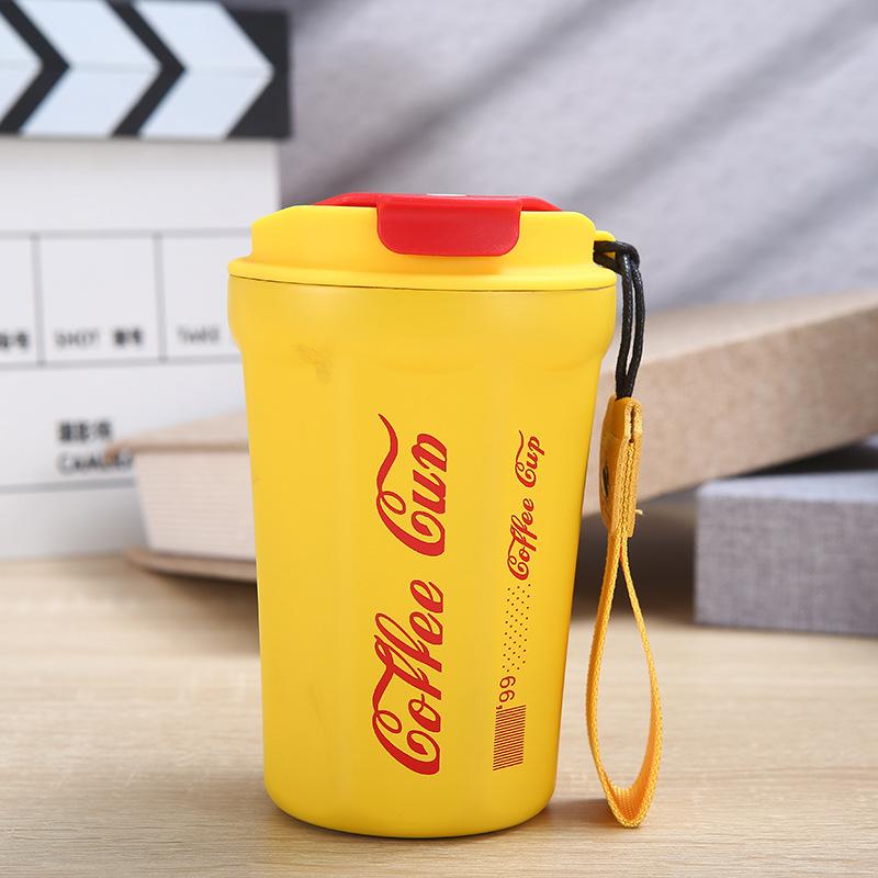 High Value Coffee Cup 316 Stainless Steel Thermal Insulation Cup Portable Outdoor Accompanying Rope Car Cup