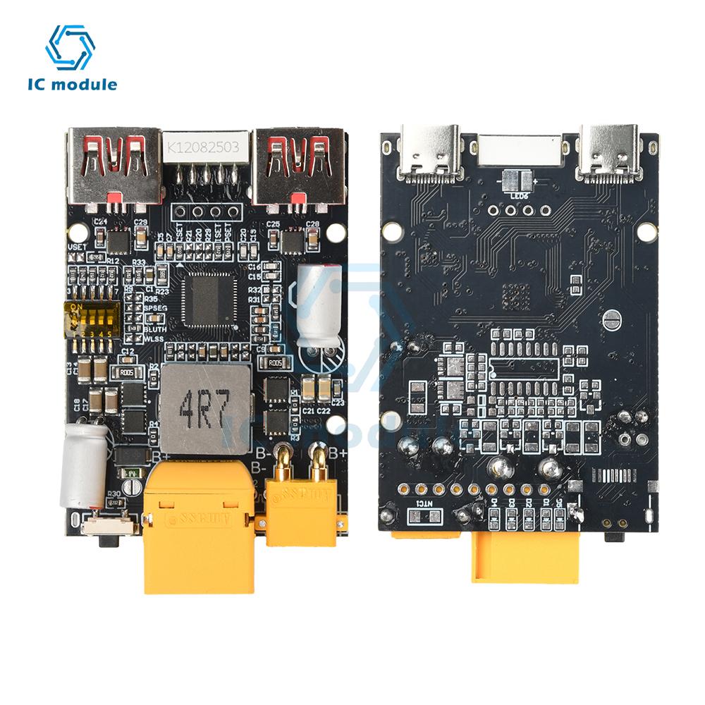 2-7S 100W Lademodul Dual-USB & Typ-C Schnellladung Mobile Power Motherboard Unterstützung Lithium-Akku Lithium-Eisenphosphat