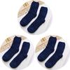3 Pairs Men's Half Fleece Socks Winter Thermal Coral Fleece Pure Color Warm Thicken Soft Mid-tube Floor Home Sleep Socks Women