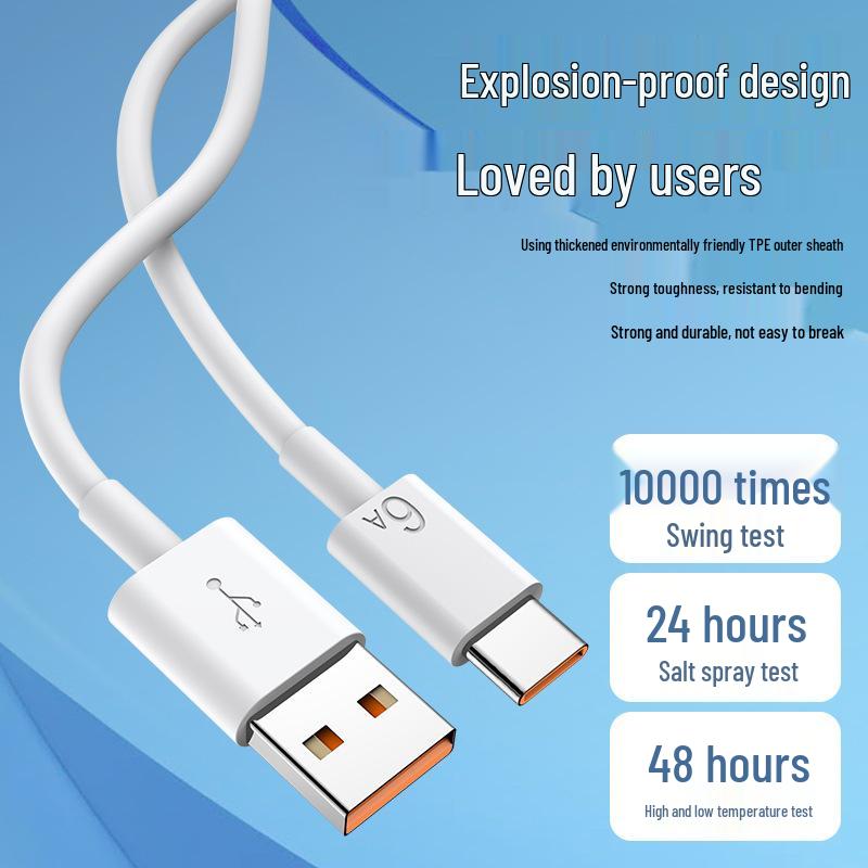 6A Super Fast Charging Type-C Cable for Huawei Mate40pro/30