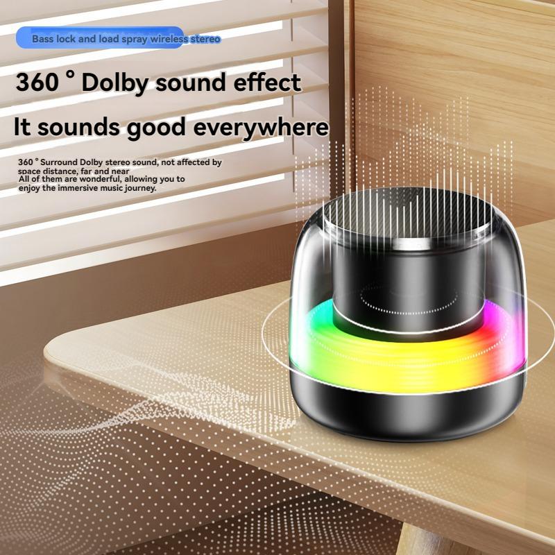 Portable LED RGB Atmosphere Lamp with TWS Bluetooth Music Speaker Subwoofer Mini Wireless Speaker USB Charge Novelty Night Light