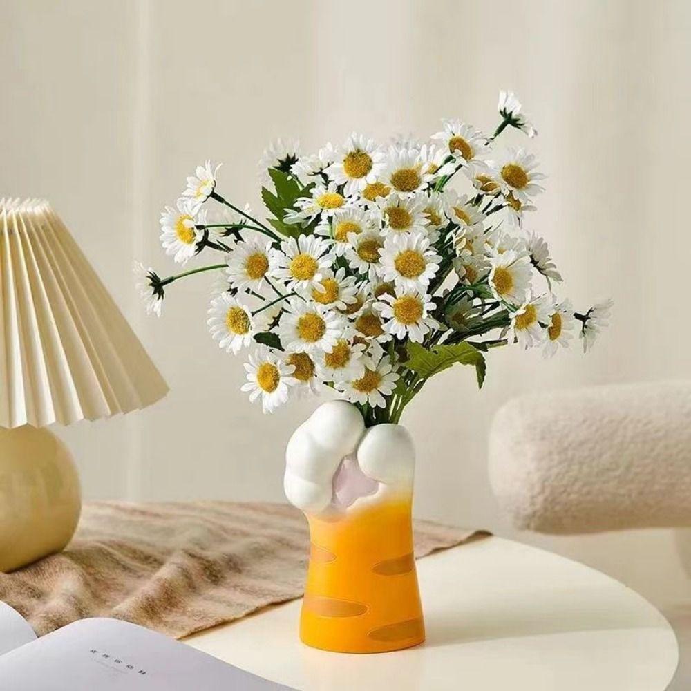 Handmade Cat Claw Flower Vase Painted Cat Claw Holder Leak-Proof Desktop Plants Pot  Home Ornament