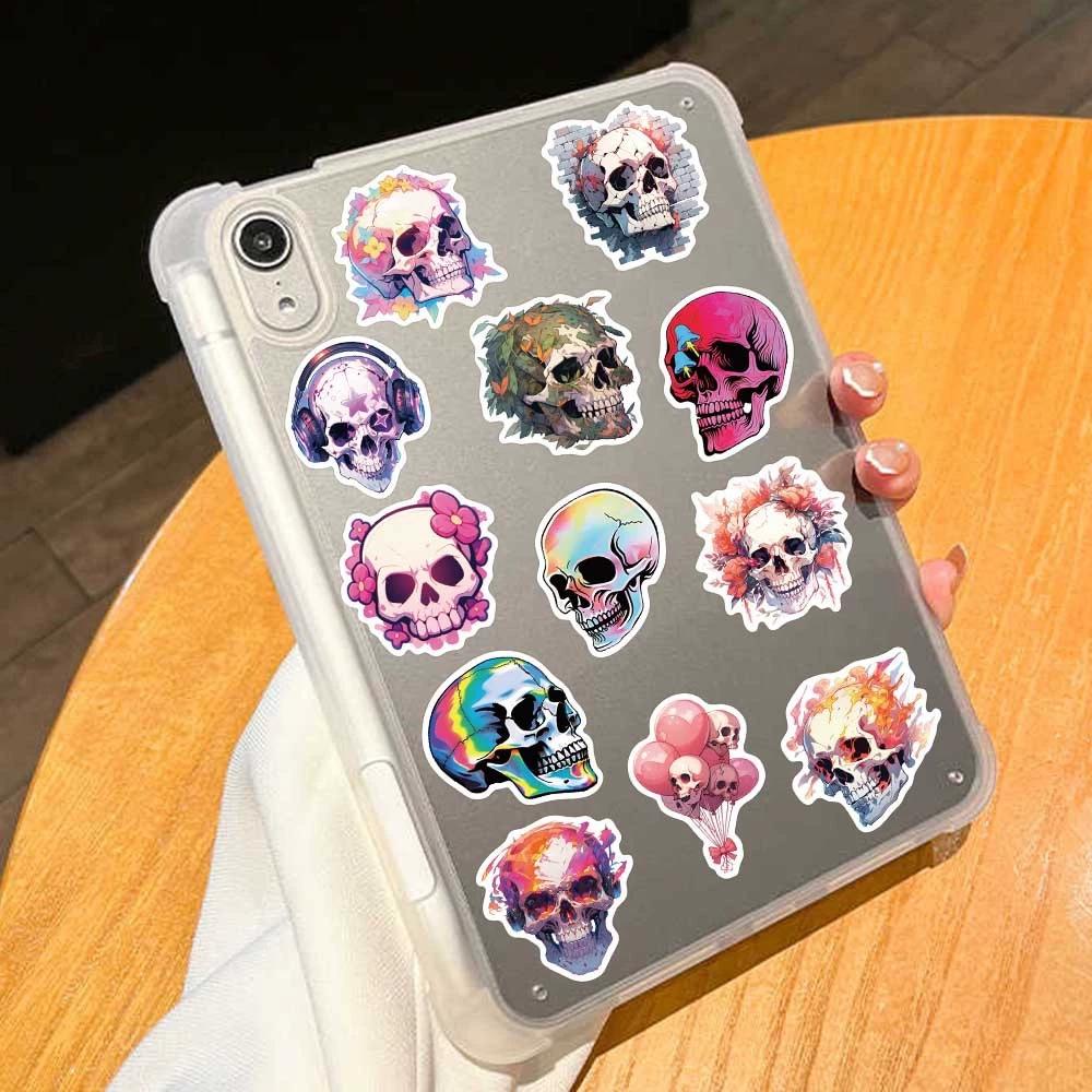50/100PCS Laser Retro Horror Skull Graffiti Stickers Luggage Guitar Skateboard Cartoon DIY Stickers