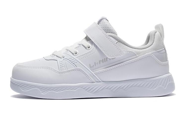 Li Ning YOUNG Slip Resistant Cushioning Abrasion Resistant Low top Kids Skateboarding Shoes White YKCS032-3 34