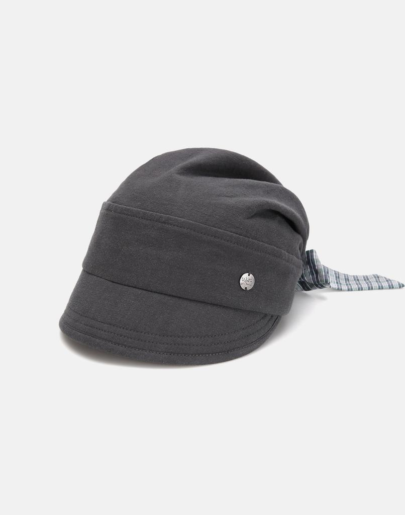 Hwaiteusaenjeu Check Short Brim Shirred Hat Lokley (4 Colors)