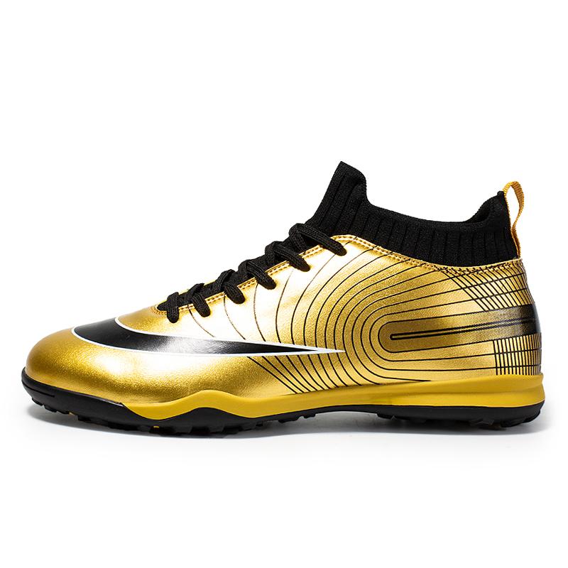

Мужские футбольные бутсы TF/FG, высокие футбольные бутсы для детей, унисекс, спортивная обувь для активного отдыха, золотые кроссовки для тренировок, спортивная обувь 39