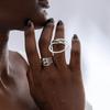 2026 New Trendy Geometric Gold Silver Colour Set Rings for Women Adjustable Finger Ring Party Wedding Jewelry Accessories