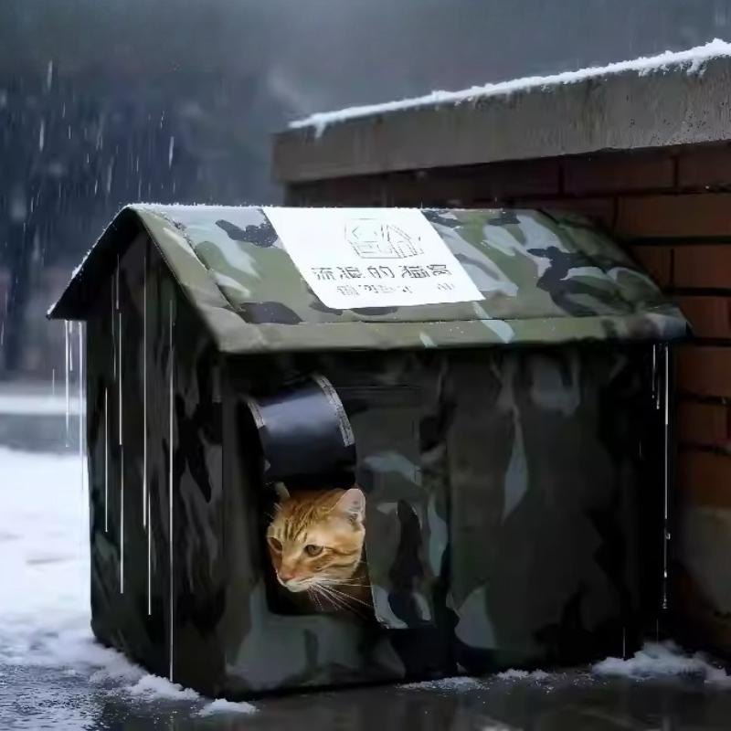Stray Cat Nest Outdoor Rainproof Pet Cave Sleeping Beds Winter Warmth Cat House Outdoor Cat Beds Supplies Dog Puppy Supplies