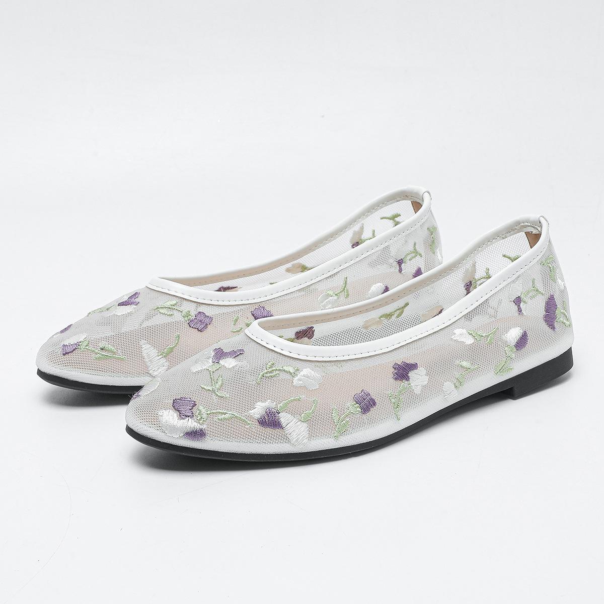 

Большие размеры женской обуви с круглым носком, неглубоким горлом, нескользящей плоской подошвой, весенне-летняя модная обувь для отдыха на открытом воздухе, дышащая 45 белый