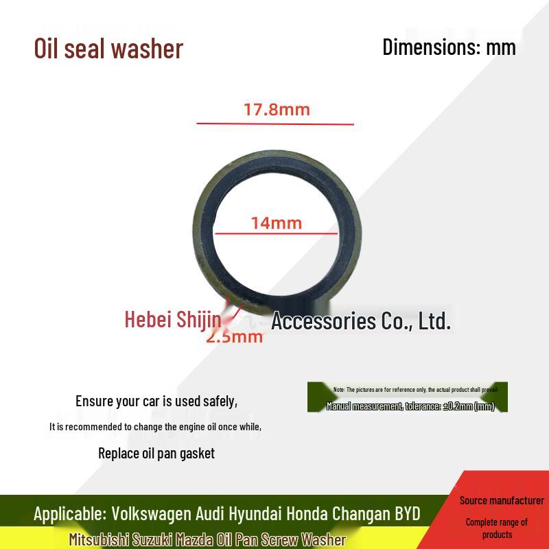 Volkswagen/GM Engine Oil Drain Plug Copper Aluminum Sealing Gasket Combo