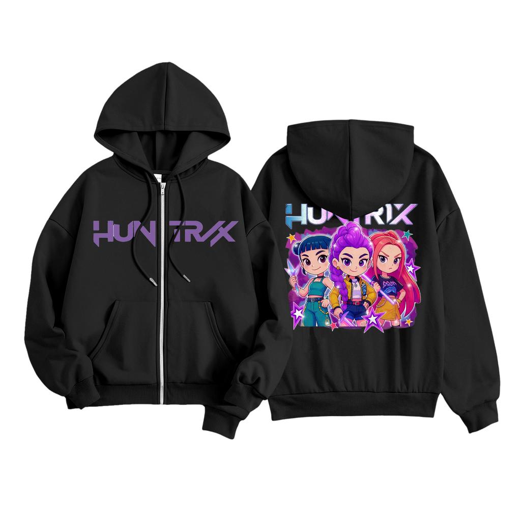 Kids Fashion Women's Lightweight Long Sleeve Zipper Hoodie Printed Hoodie With Pockets