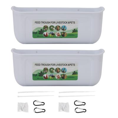 2PCS Hängen Geflügel Feeder Kunststoff Vieh Fütterung Trog für Huhn Gänse Schafe Hirsche Hund Weiß
