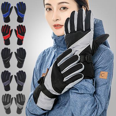 Winter Motorcycle Bicycle Warm Riding Gloves Men's and Women's Outdoor Sports Velvet Windproof Mountaineering Ski Gloves