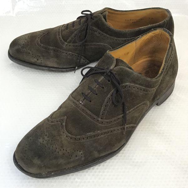 

PRAESES New York 80s-90s British Suede Leather Goodyear Welt Full Brogue Wingtip Shoes Size 11F 29.0-29.5cm Brown