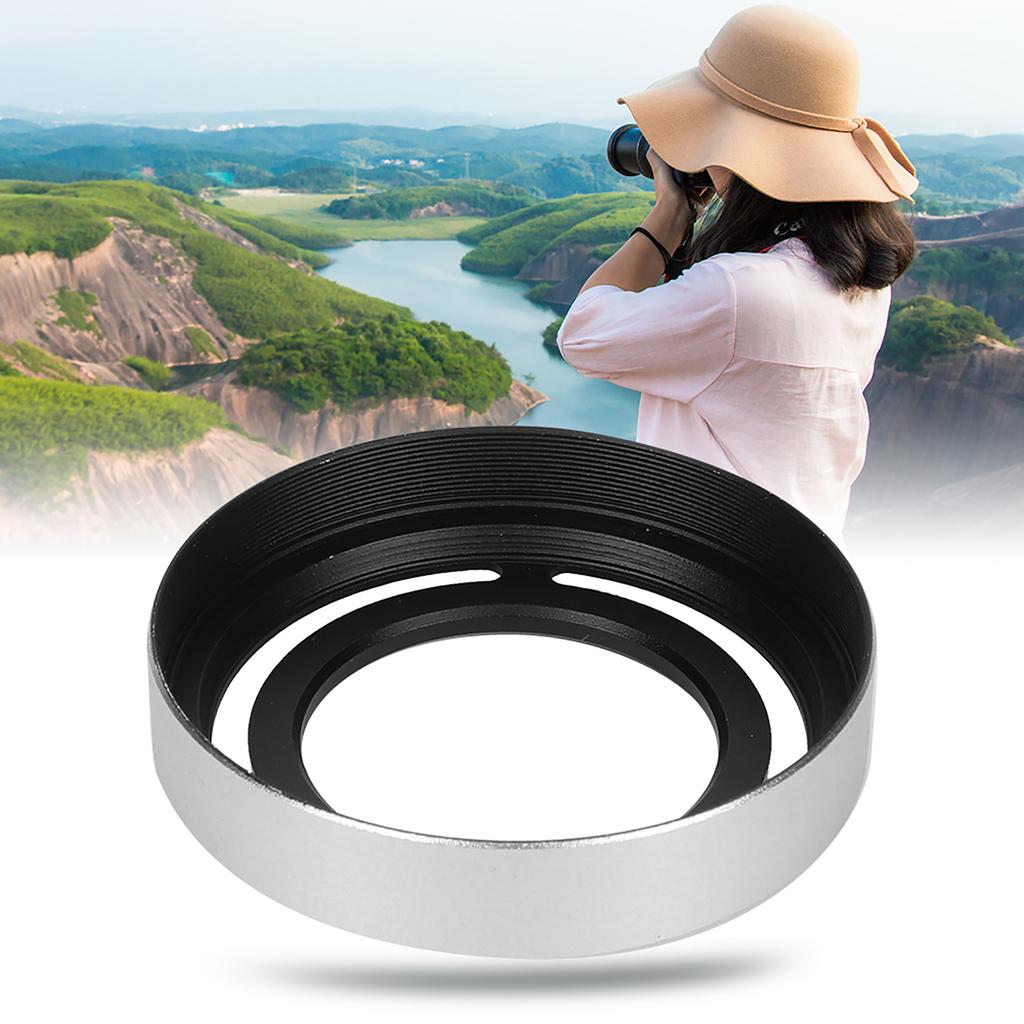 LH Beautiful Appearance Hollow Metal Compact Detachable Camera Lens Hood for Fuji CelsiusX20CelsiusX30(Black )