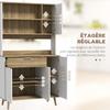 Kitchen Cabinet Storage Unit 4 Doors 1 Drawer Scandinavian Design 98 x 39 x 180 cm White and Natural