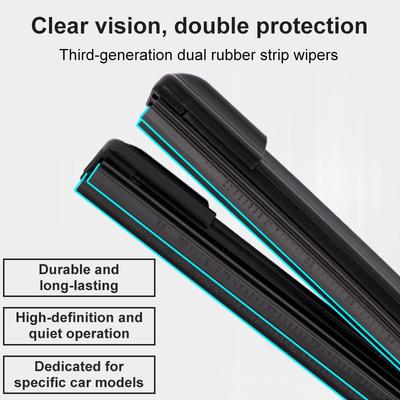 LHD Car Front Wipers For Zeekr 001 Accessories 2024 -2025 Double-layer Rubber Strip Wipers Windscreen Blades Car Accessories