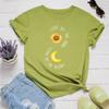 Golden Moon Sun Print Women T Shirt Short Sleeve O Neck Loose Women Tshirt Ladies Tee Shirt Tops Clothes Camisetas Mujer