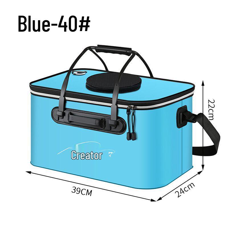 Multi-functional EVA Folding Fish Bucket: Live Fish Protector & Tackle Box.