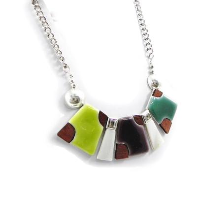 [H9877] - Designer Necklace 'Tijuana' Green Brown
