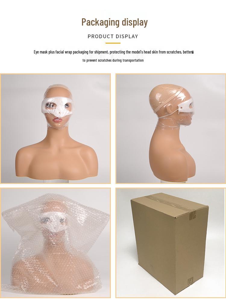 European & American Mannequin: Half Body with Double Shoulders for Wig, Jewelry, and Necklace Display