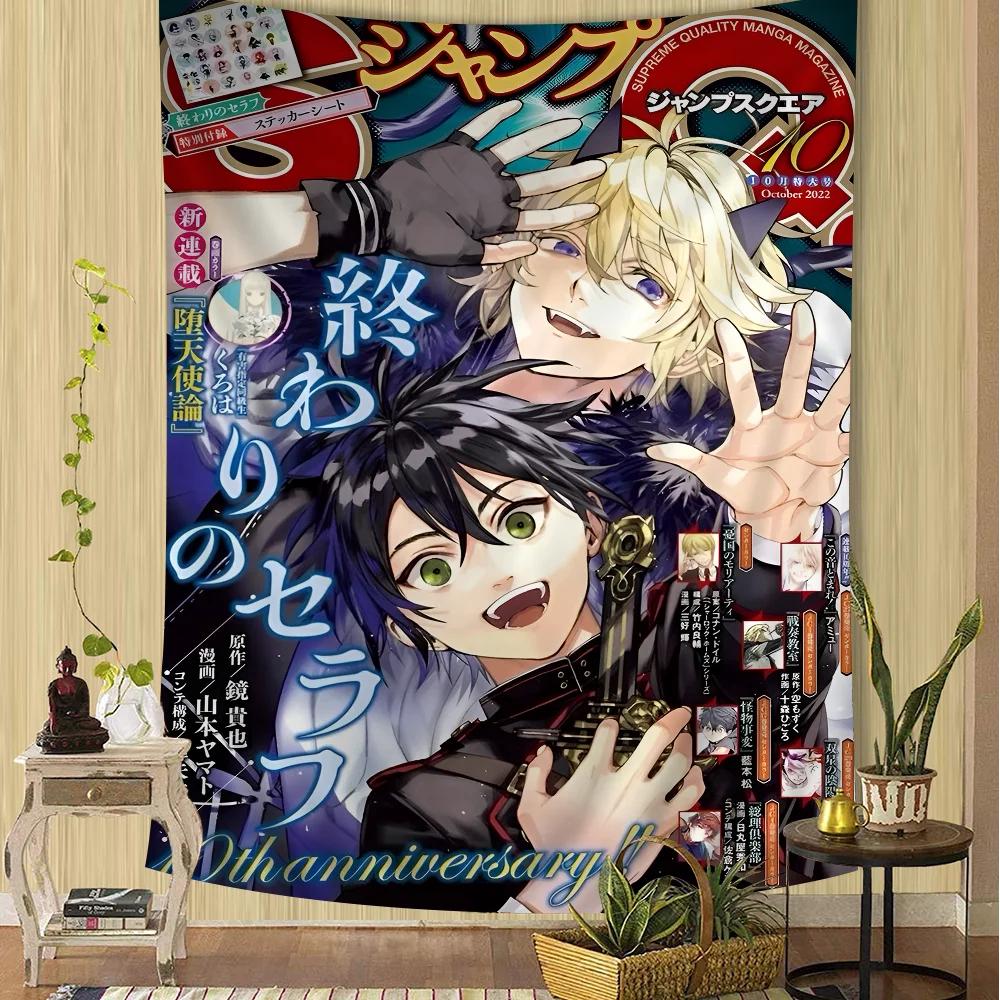 

Anime Seraph of The End Printed Large Wall Tapestry Hanging Tarot Hippie Wall Rugs Dorm Home Decor 74x94cm(29x37in)