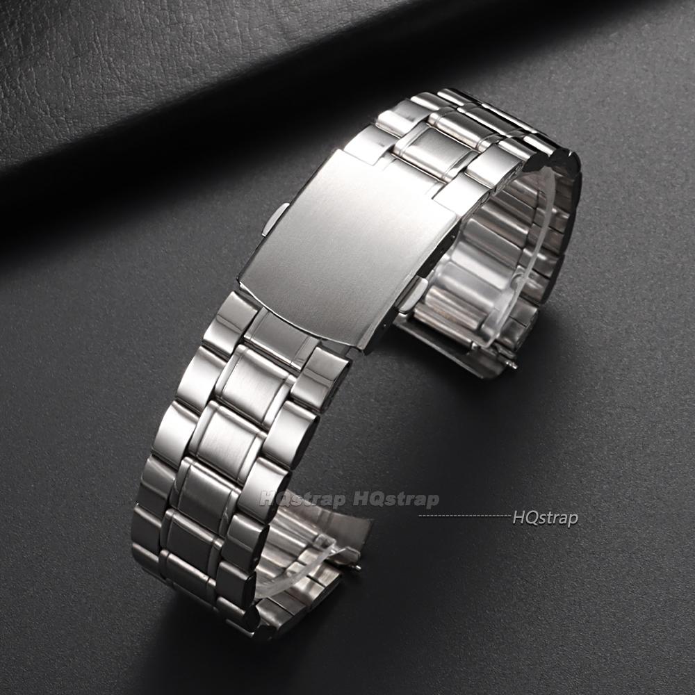 

Curved End Metal Watch Strap for Seiko 20mm 22mm Stainless Steel Folding Buckle Watchband Replacement Belt Universal Bracelet 20mm