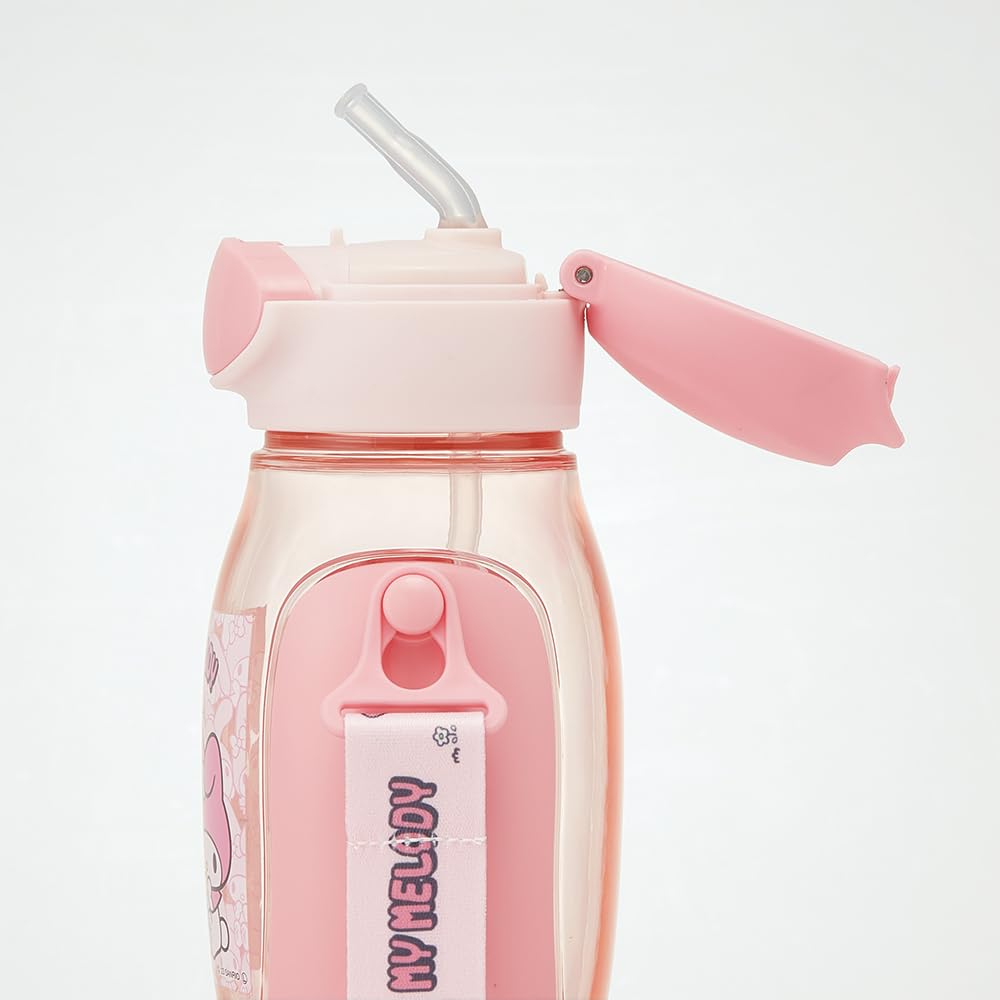 Skater Wasserflasche mit Strohhalm 530ml Strohhalm-Wasserflasche One Push My Melody Ushiro Shiro Sanrio Kinder PDSH6DX-A