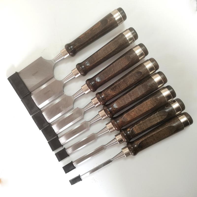8 PCS Carving Tool Set Woodworking Chisel Kit Flat Multi-function Chisel Beech Handle Turning Tool Professional Engraving Tools