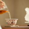 1 Pc Chinese Ceramic Tea Cup Handmade Flowers Large Tea Bowl Porcelain Teacup Household Master Cup Travel Personal Teaware 100ml