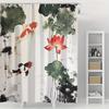 1pcs exquisite ink pool goldfish digital print shower curtain, polyester material with hook, machine washable, woven, bathroom