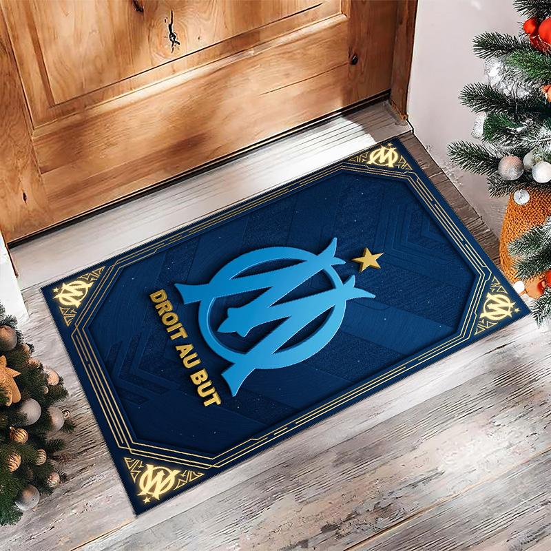 Olympique Lyonnais FC Soccer Football Pattern Soft Area Rug Non Slip Indoor Floor Carpet Sports Decor Mat for Bedroom
