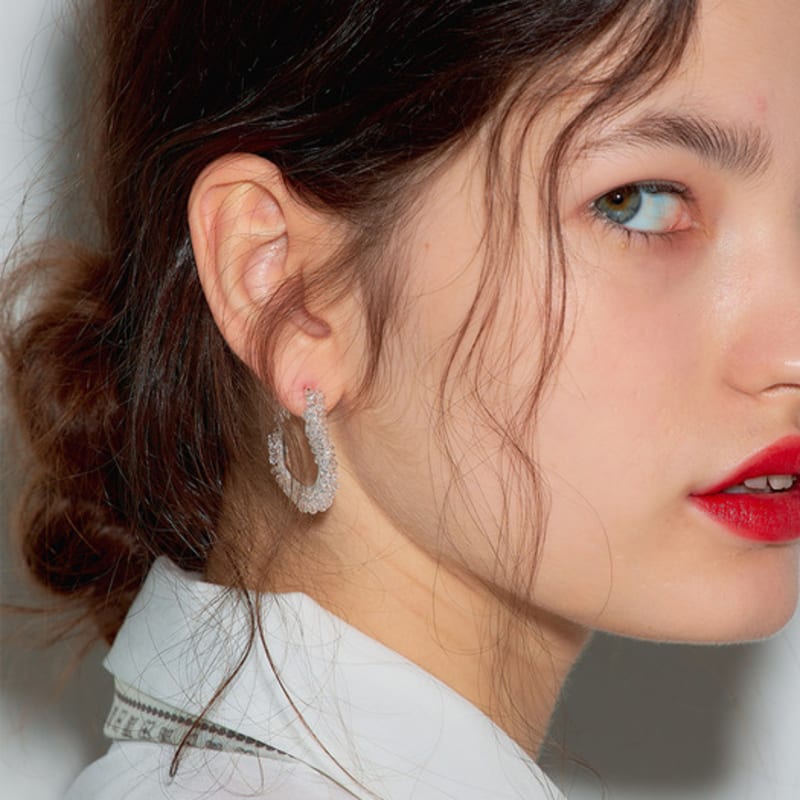 Les Bijoux Philosophy LB_Crystal heart earring_SILVER