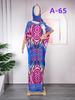 Color Block Chiffon Dress with Headscarf - Plus Size African Muslim Women's Long Robe