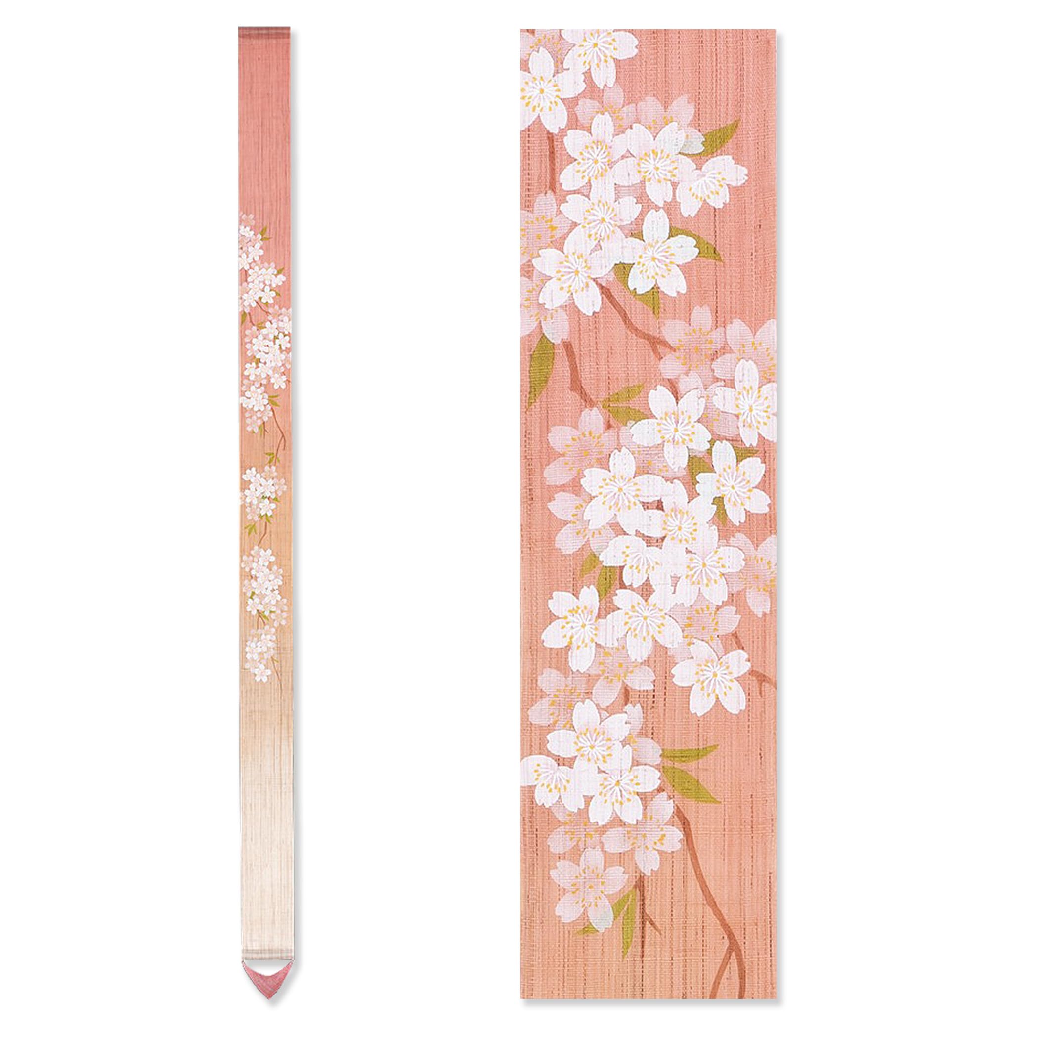 Kyoto Rakushian Narrow Tapestry Cherry Luciel Japan 10 x 170 cm Linen Fabric Tapestry Hanging Scroll Interior Display Japanese Modern Weeping Cherry