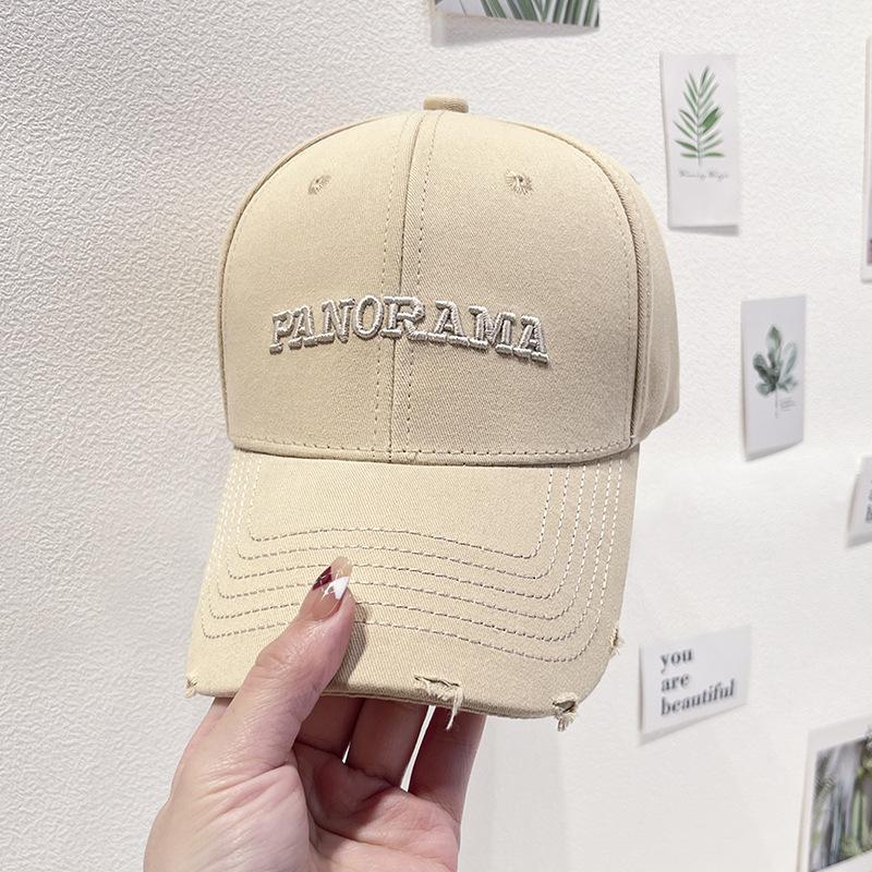 Schicke Baseballkappe mit besticktem Buchstaben für Damen – verstellbare, leichte und sonnenschützende Papa-Mütze, koreanischer Stil, Entenschnabelmütze, vielseitig einsetzbar