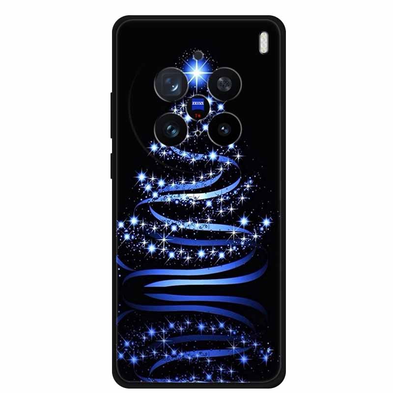Christmas Cover For Vivo X200 Pro 6.78 Black Silicone Case For vivo X200 Pro mini 6.31  TPU Santa Claus ChristmasTree Back Cover X200 Pro mini 5G