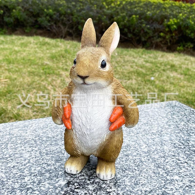 Creative New Rabbit Garden Ornament Decoration Garden Outdoor Resin Crafts Cartoon Animal Sculpture