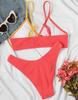 Damski strój kąpielowy Colorblock Ring Seksowne bikini bez pleców Brazylijskie stroje kąpielowe