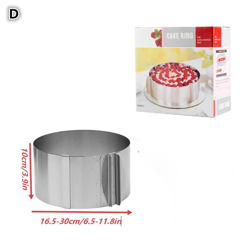1Pcs Stainless Steel Telescopic Mousse Ring Circle Mold Rustproof Adjustable Mousse Cake Ring For Easy Release Baking Ring Tools