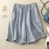 Cotton and Linen Wide-leg Pants Women's Spring and Summer Elastic High-waist Drape Casual Loose Large Size Meat-covering Straight Shorts