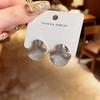 Elegant Round Pleated Line Earrings: Unique Design for Women, Exquisite High-End Style Jewelry