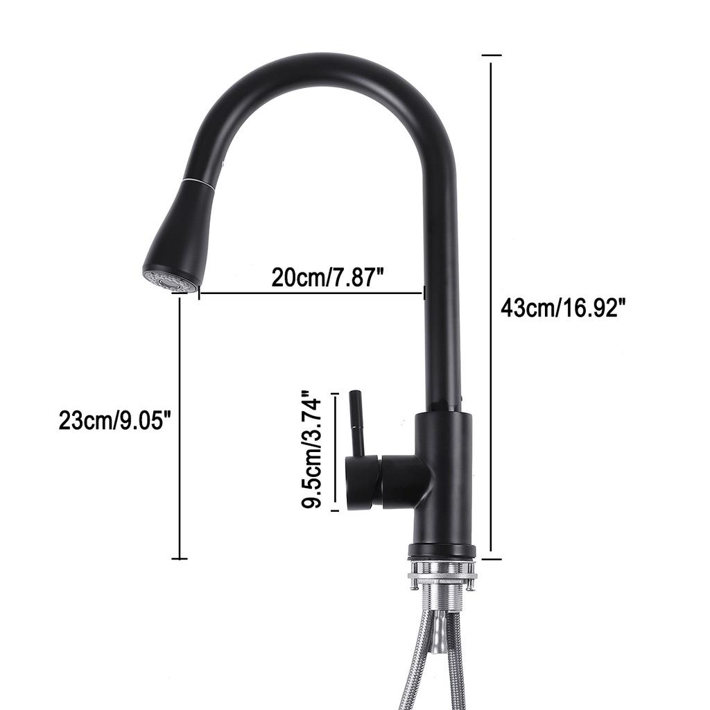 Black Stainless Steel Kitchen Faucets Sink Mixer Tap Spout Finish Brushed Swivel Spray Spout Sink Faucet Black Pull Out Kitchen Faucet