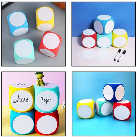 Erasable EVA Dice Giant Foam Game Cube Large Dry Erase Block Writable Playing Dice Prop Kids Educational Toy